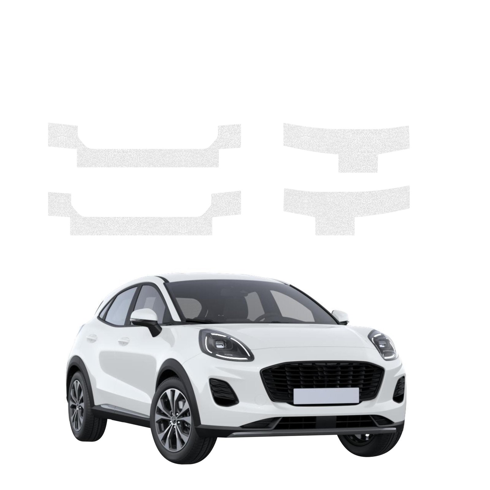 Komplektas 4w1 Bespalvė techninė apsauginė danga slenksčiams Ford Puma Facelift (2024-2026) GRIZZ HeavyDuty Clear