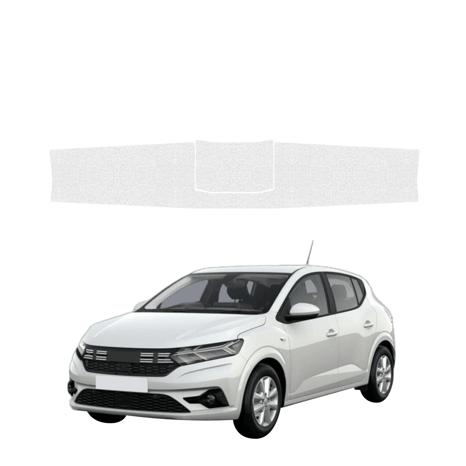 Bespalvė techninė apsauginė danga bagažinės slenksčiui Dacia Sandero (2020-2026) GRIZZ HeavyDuty Clear