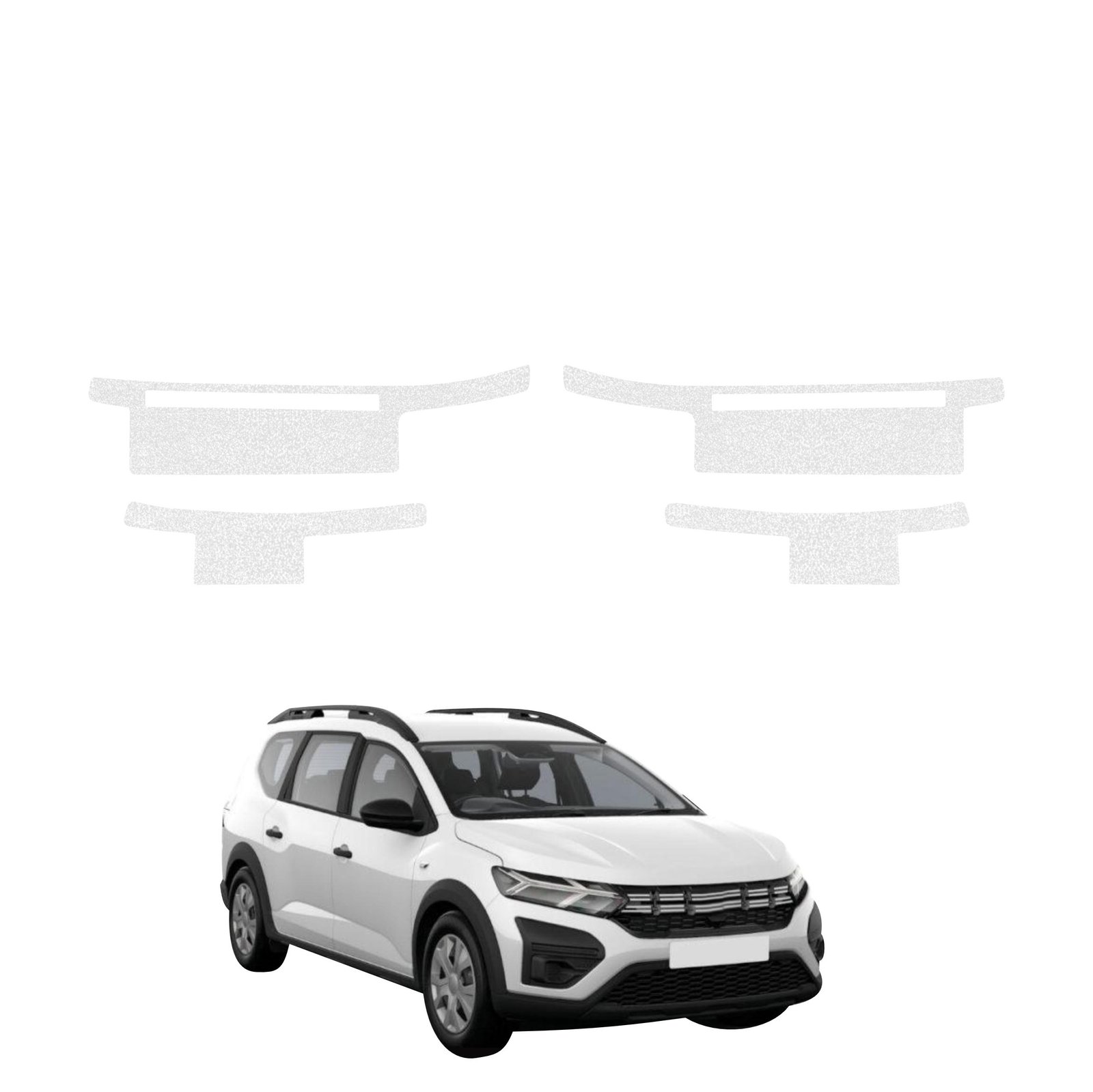 Komplektas 4w1 Bespalvė techninė apsauginė danga slenksčiams Dacia Jogger (2022-2026) GRIZZ HeavyDuty Clear