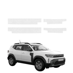 Komplektas 4w1 Bespalvė techninė apsauginė danga slenksčiams Dacia Duster (2024-2026) GRIZZ HeavyDuty Clear