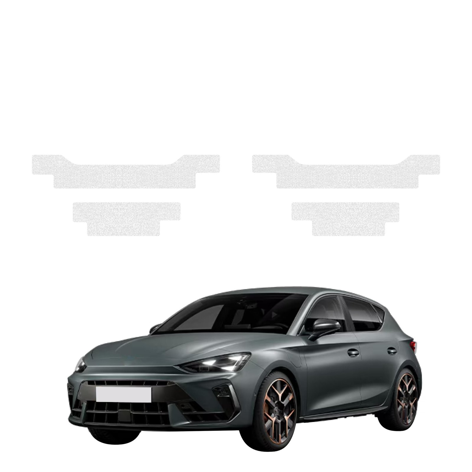 Komplektas 4w1 Bespalvė techninė apsauginė danga slenksčiams Cupra Leon Sportstourer (2024-2026) GRIZZ HeavyDuty Clear