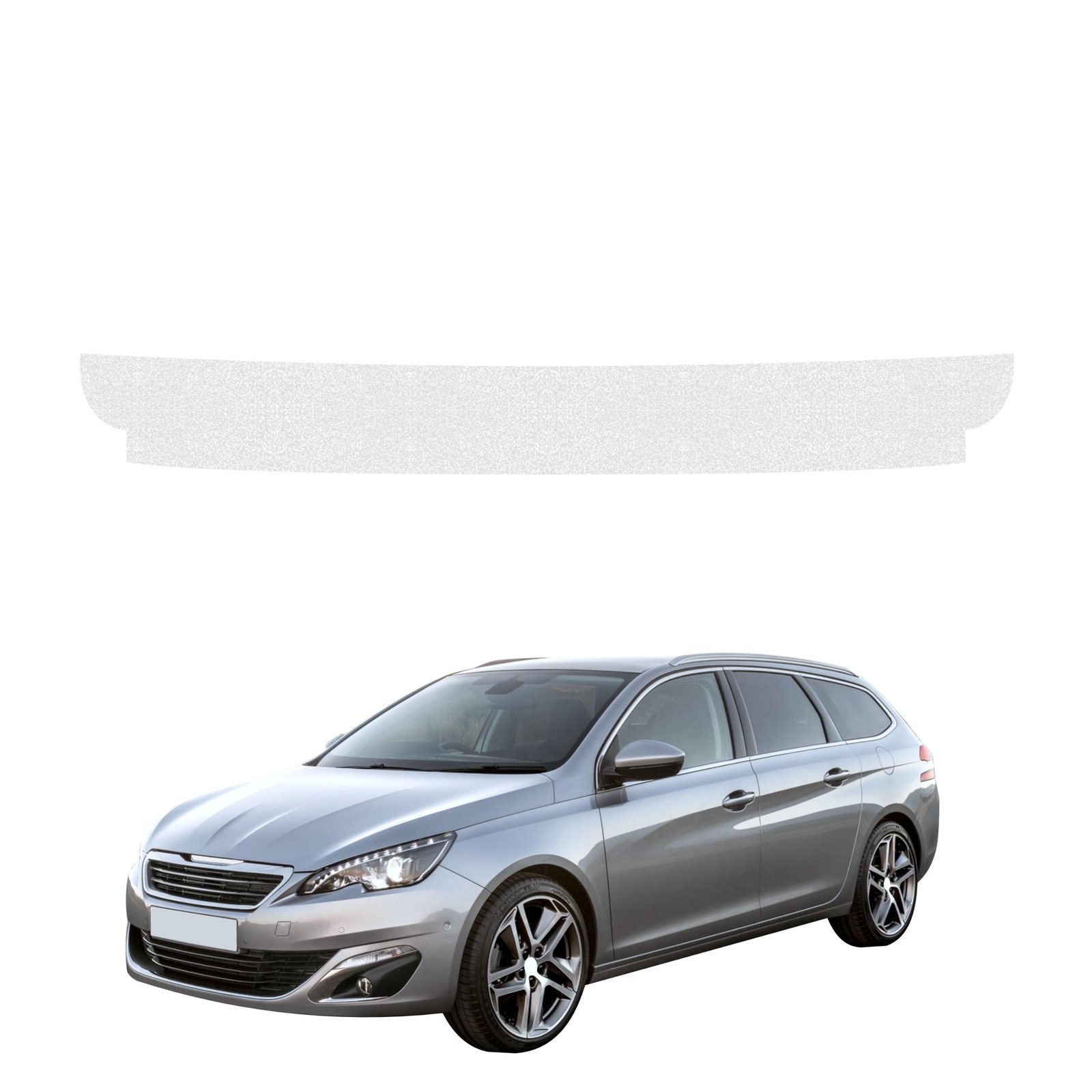 Bespalvė techninė apsauginė danga bagažinės slenksčiui Peugeot 308 universalas (2013-2021) GRIZZ HeavyDuty Clear