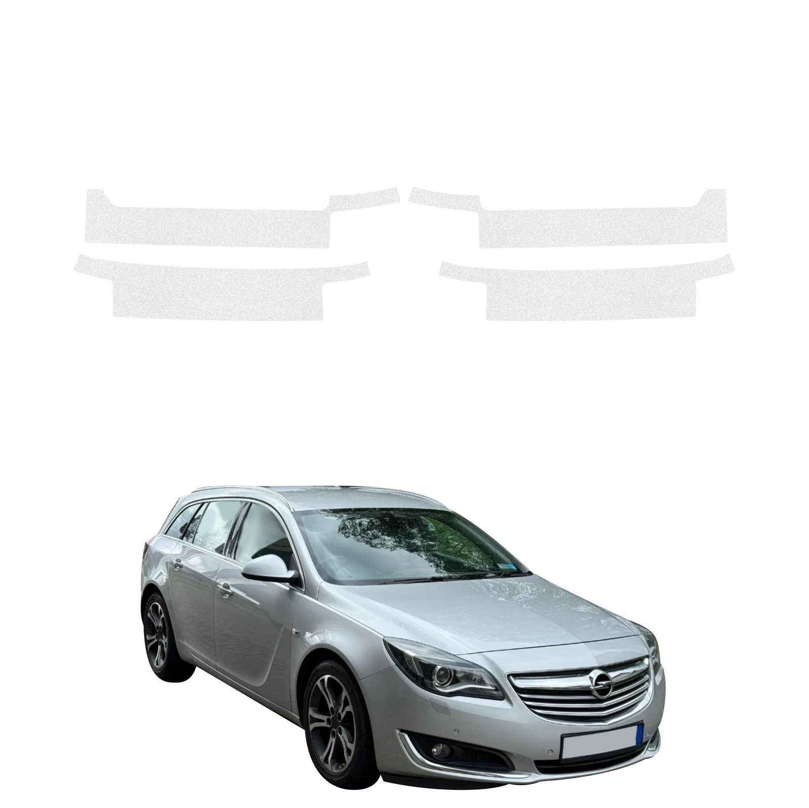 Komplektas 4w1 Bespalvė techninė apsauginė danga slenksčiams Opel Insignia universalas Facelifting (2013-2017) GRIZZ HeavyDuty Clear