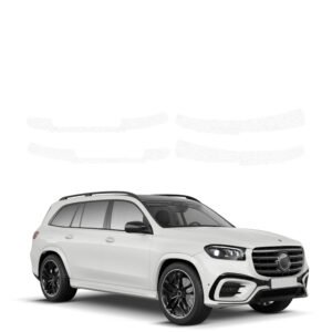 Komplektas 4w1 Bespalvė techninė apsauginė danga slenksčiams Mercedes GLS 450d (2023-2026) GRIZZ HeavyDuty Clear