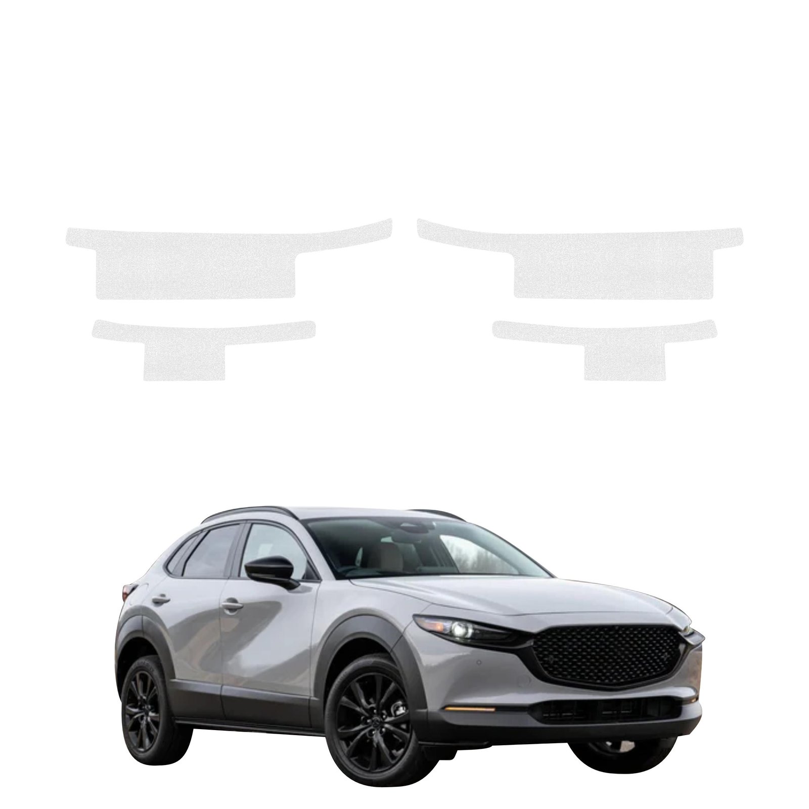 Komplektas 4w1 Bespalvė techninė apsauginė danga slenksčiams Mazda CX-30 (2026) GRIZZ HeavyDuty Clear