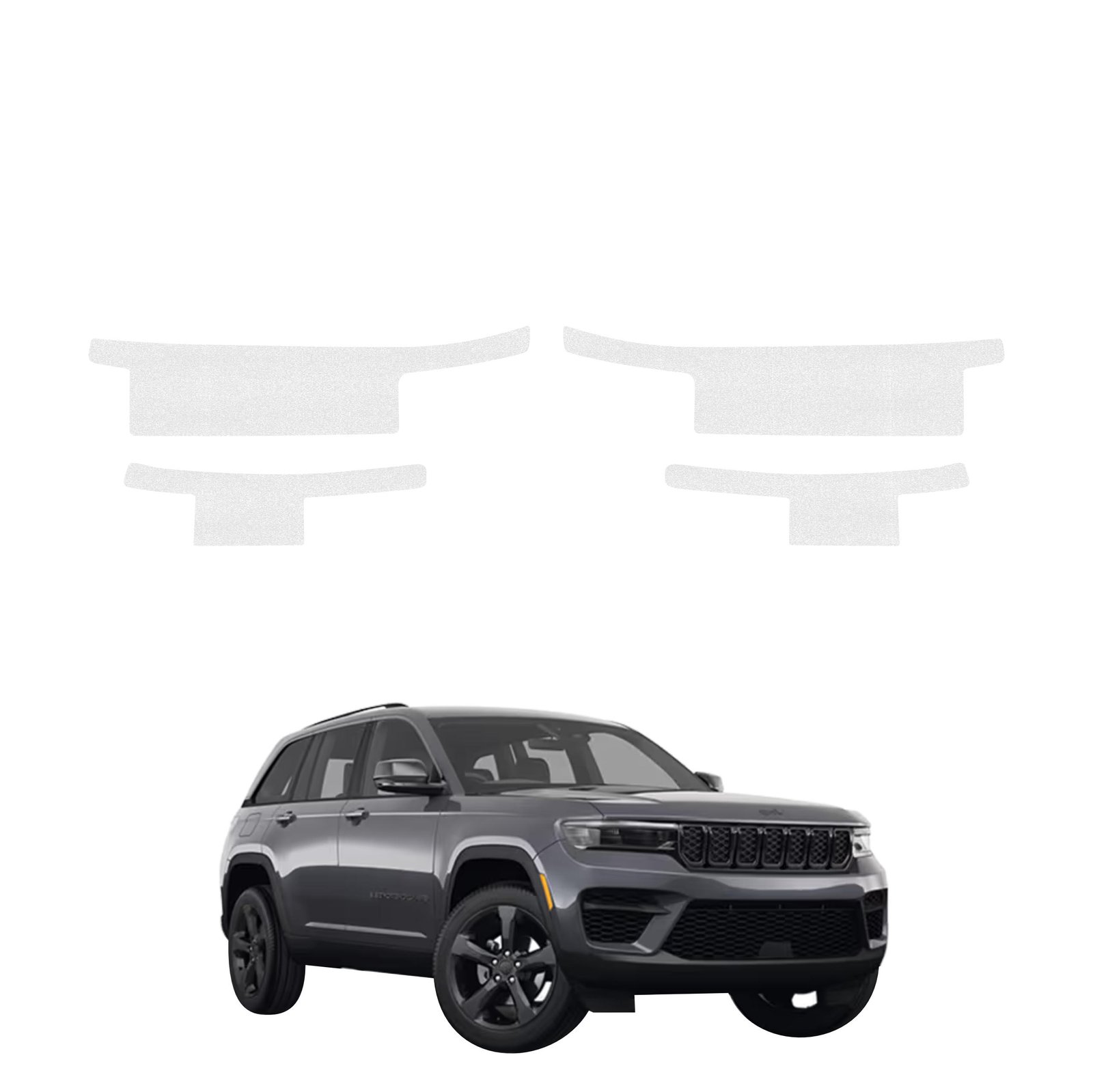 Komplektas 4w1 Bespalvė techninė apsauginė danga slenksčiams Jeep Grand Cherokee (2025-2026) GRIZZ HeavyDuty Clear