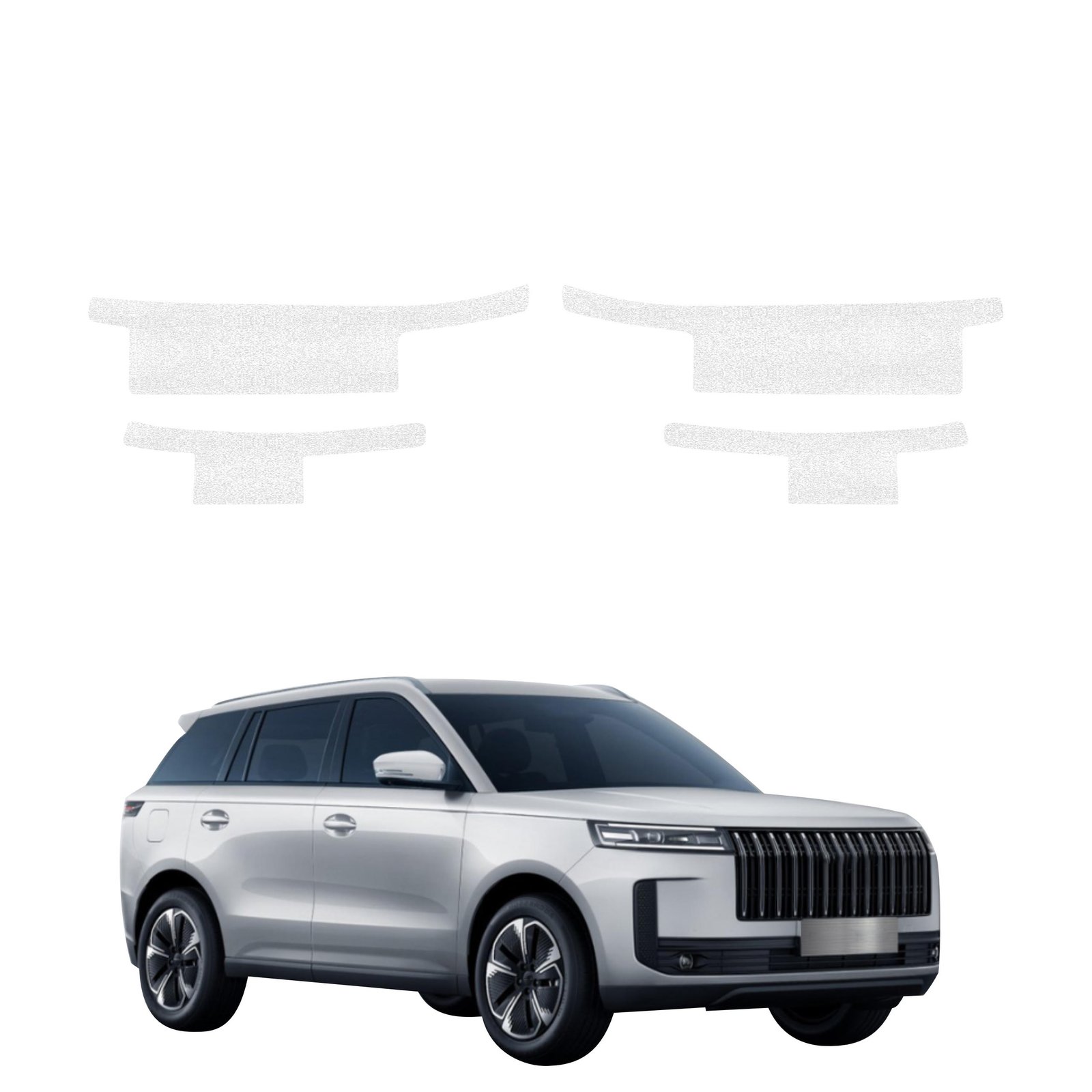 Komplektas 4w1 Bespalvė techninė apsauginė danga slenksčiams Jaecoo J5 (2025-2026) GRIZZ HeavyDuty Clear