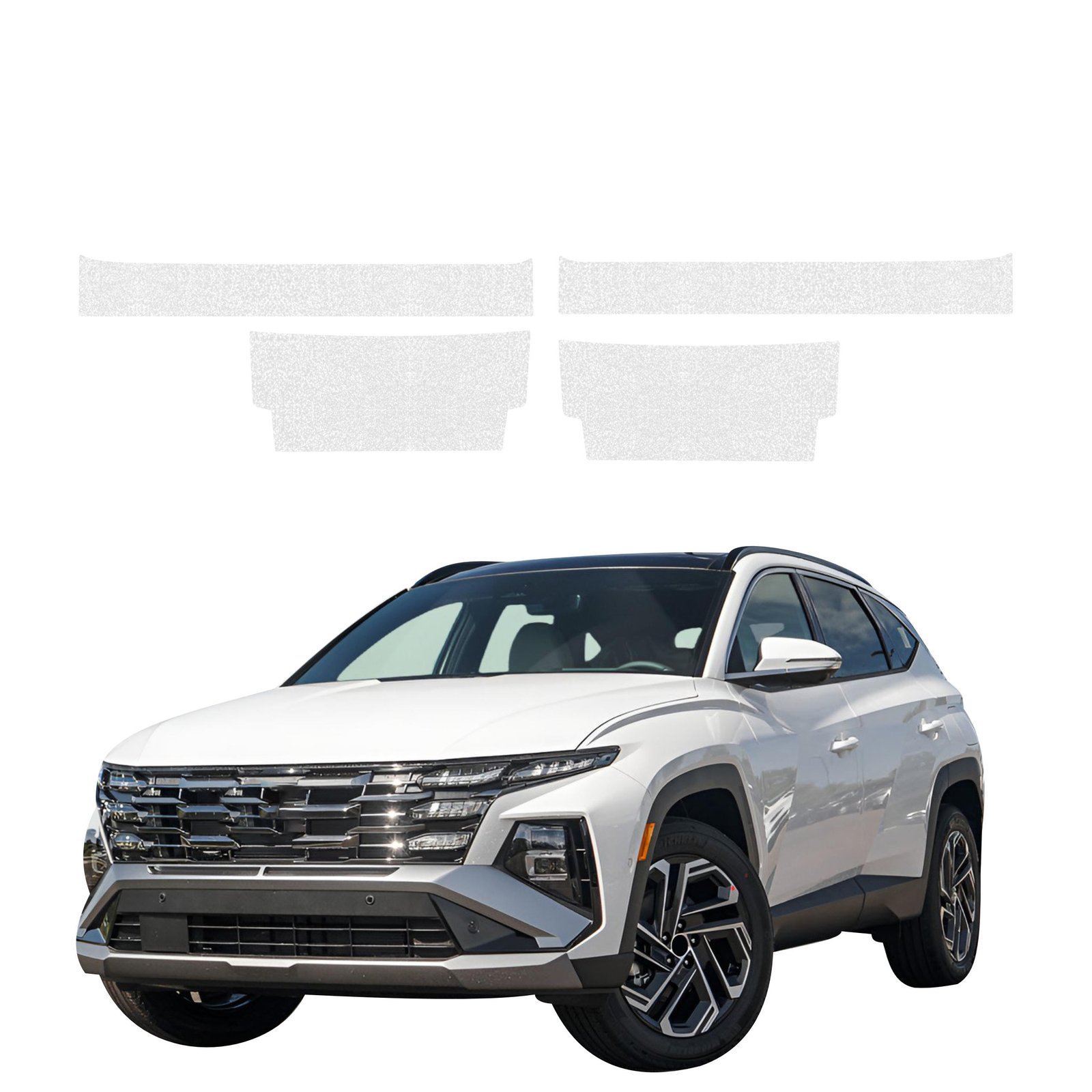 Komplektas 4w1 Bespalvė techninė apsauginė danga slenksčiams Hyundai Tucson Facelift (2024-2026) GRIZZ HeavyDuty Clear
