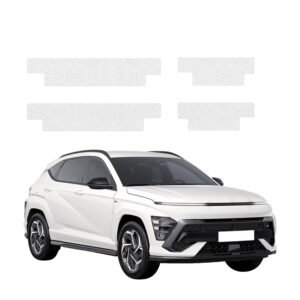 Komplektas 4w1 Bespalvė techninė apsauginė danga slenksčiams Hyundai Kona N-Line (2023-2026) GRIZZ HeavyDuty Clear