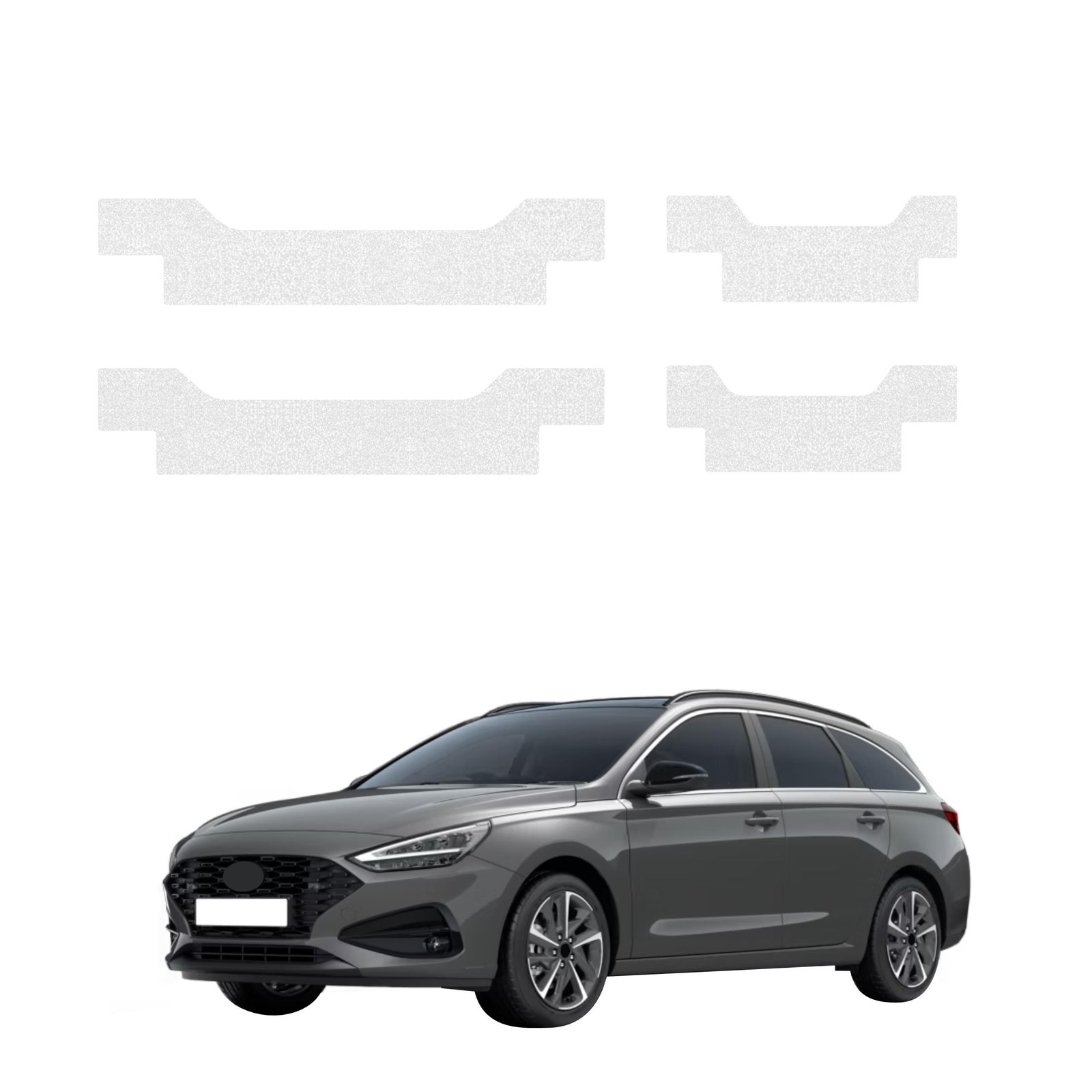 Komplektas 4w1 Bespalvė techninė apsauginė danga slenksčiams Hyundai i30 Wagon (2020-2026) GRIZZ HeavyDuty Clear