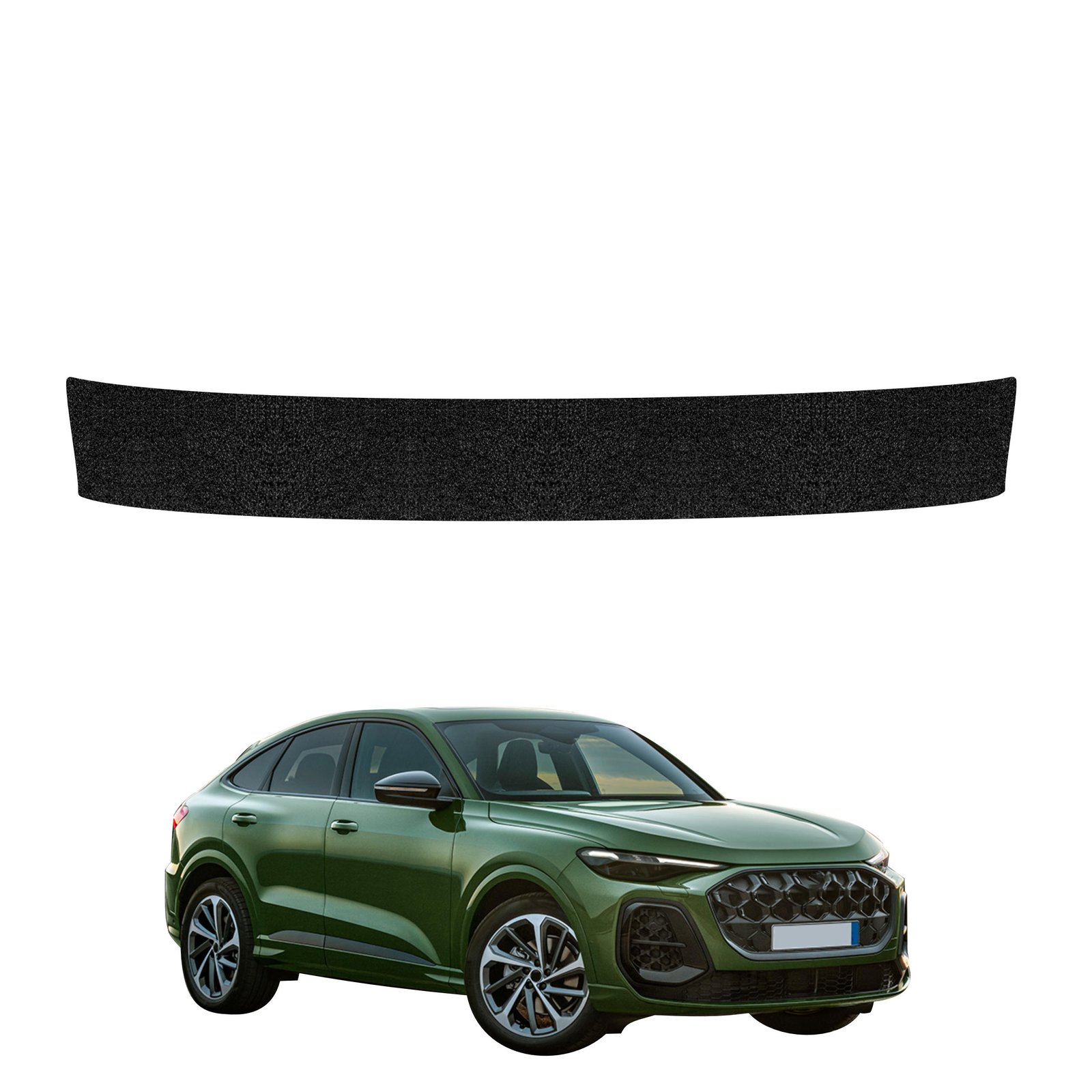 Juoda techninė apsauginė danga bagažinės slenksčiui Audi Q5 Sportback (2025-2026) GRIZZ HeavyDuty Black