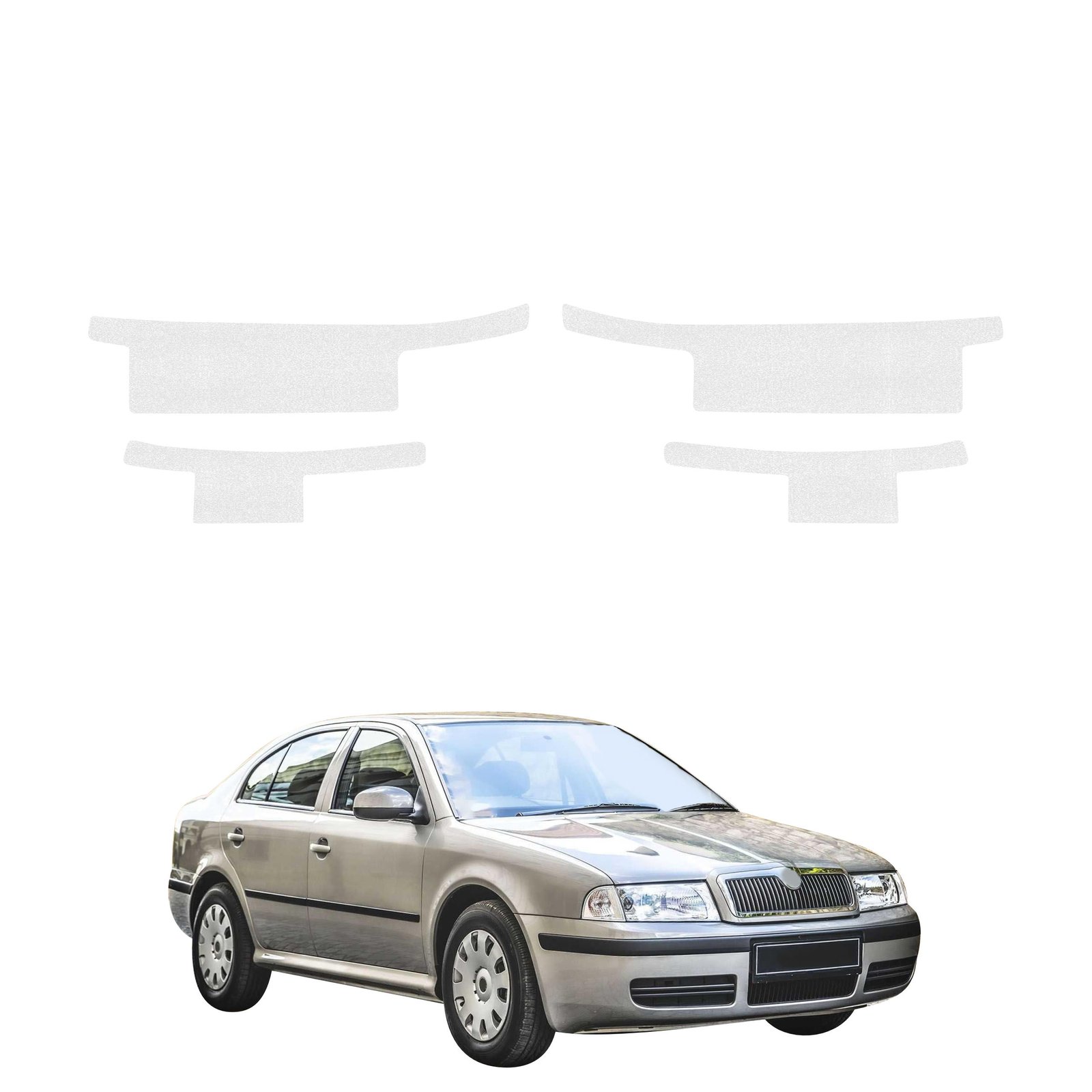 Komplektas 4w1 Bespalvė techninė apsauginė danga slenksčiams Skoda Octavia (1996-2010) GRIZZ HeavyDuty Clear