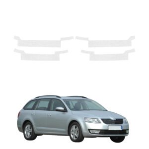 Komplektas 4w1 Bespalvė techninė apsauginė danga slenksčiams Skoda Octavia 3 universalas 5D (2017-2020) GRIZZ HeavyDuty Clear