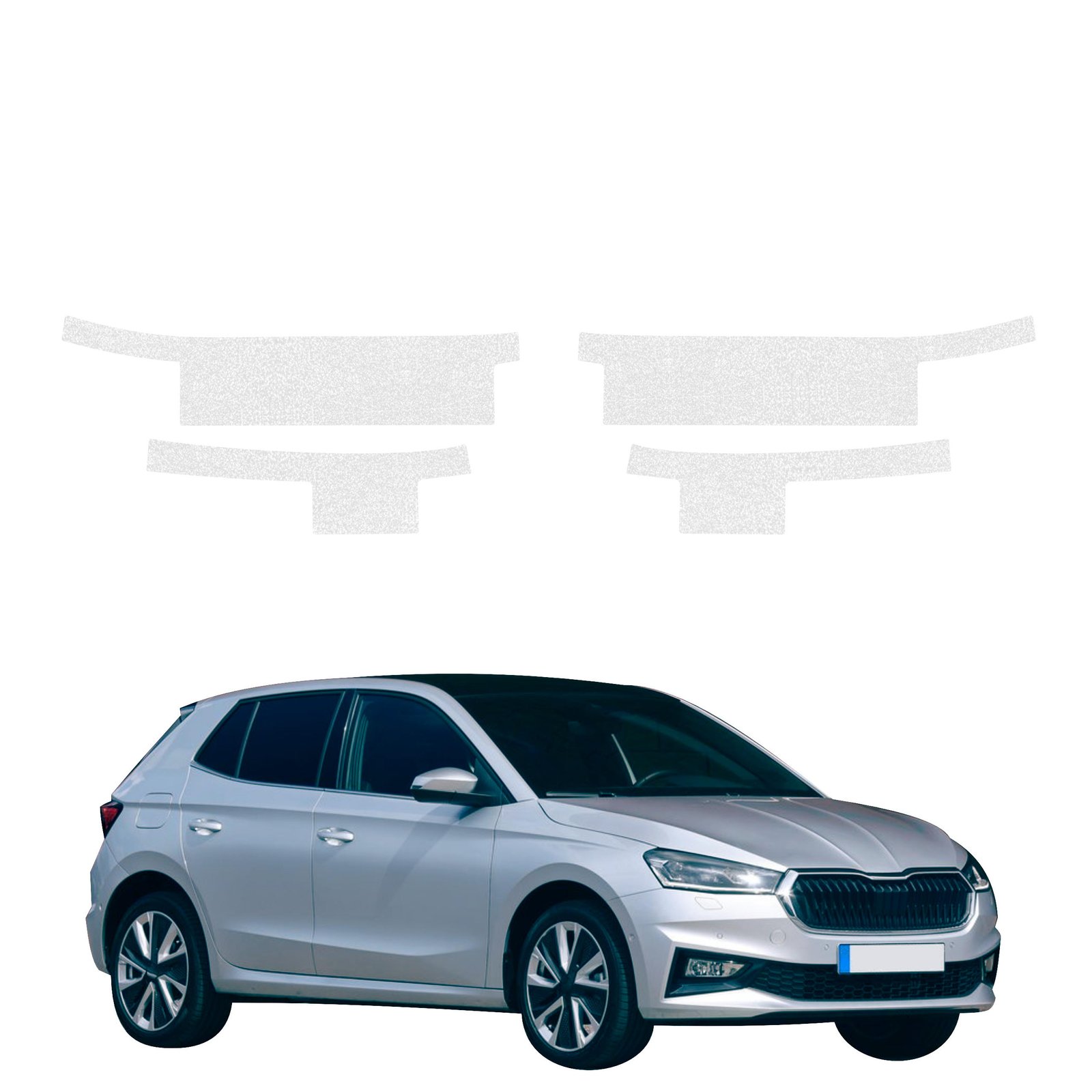 Komplektas 4w1 Bespalvė techninė apsauginė danga slenksčiams Skoda Fabia 4 (2021-2026) GRIZZ HeavyDuty Clear