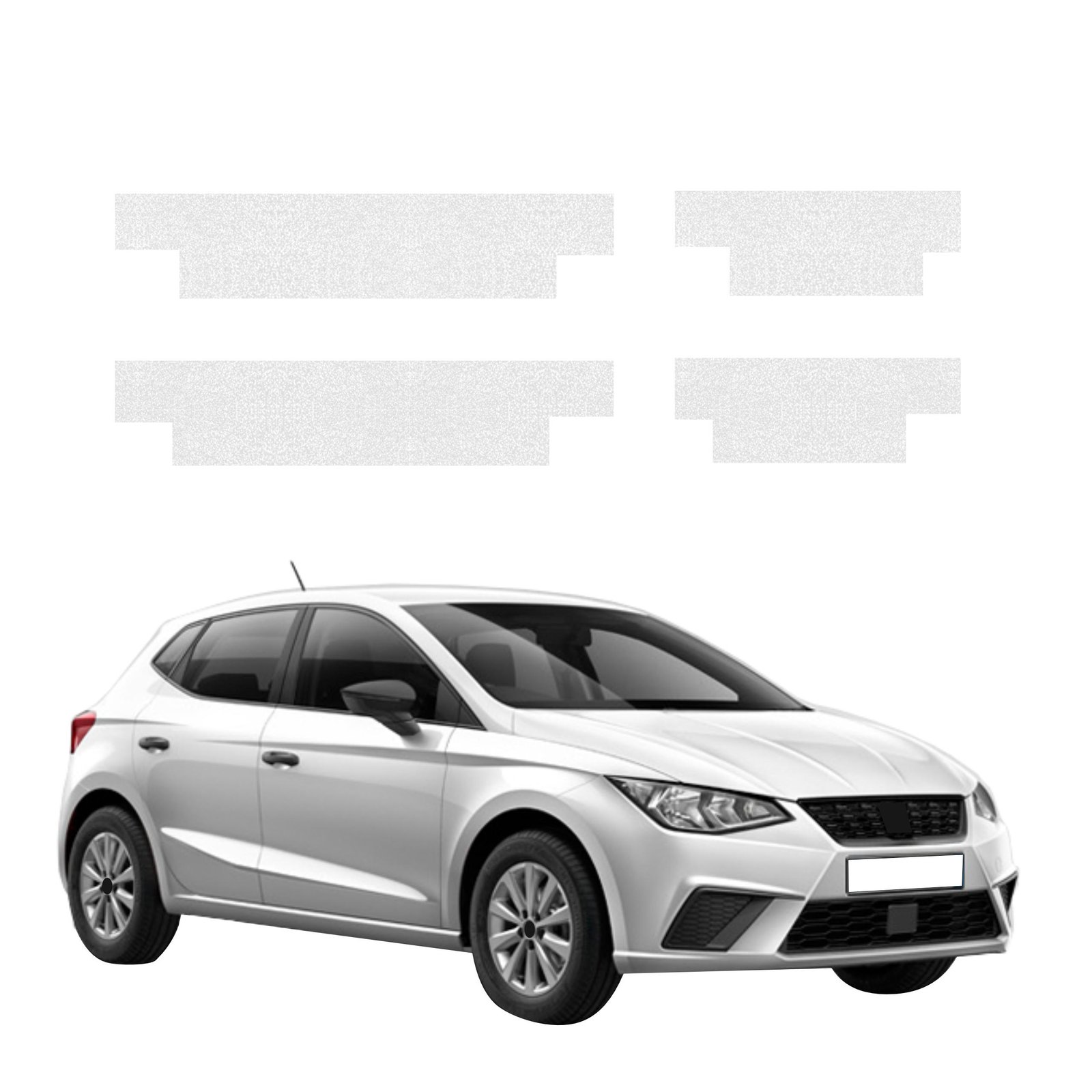 Komplektas 4w1 Bespalvė techninė apsauginė danga slenksčiams Seat Ibiza (2021-2026) GRIZZ HeavyDuty Clear