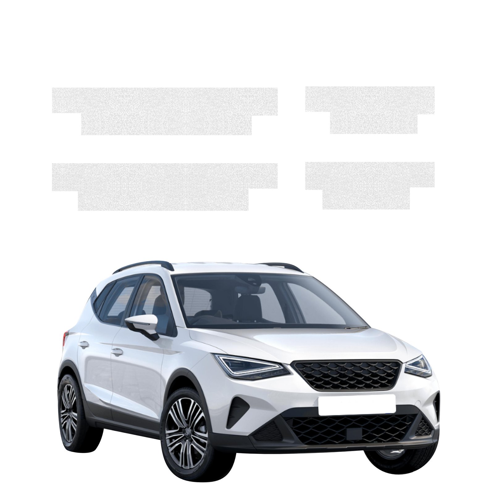 Komplektas 4w1 Bespalvė techninė apsauginė danga slenksčiams Seat Arona (2021-2026) GRIZZ HeavyDuty Clear