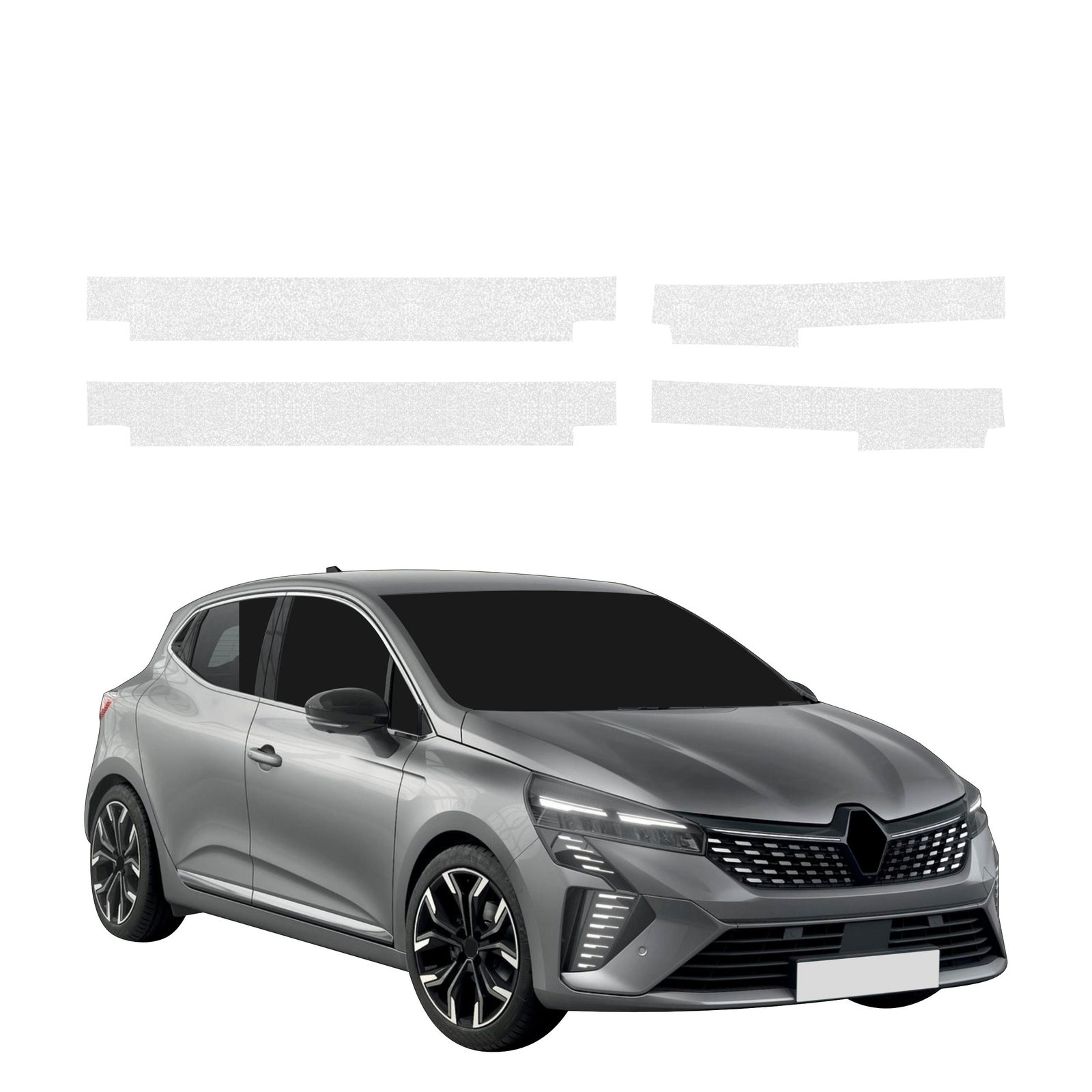 Komplektas 4w1 Bespalvė techninė apsauginė danga slenksčiams Renault Clio (2023-2024) GRIZZ HeavyDuty Clear
