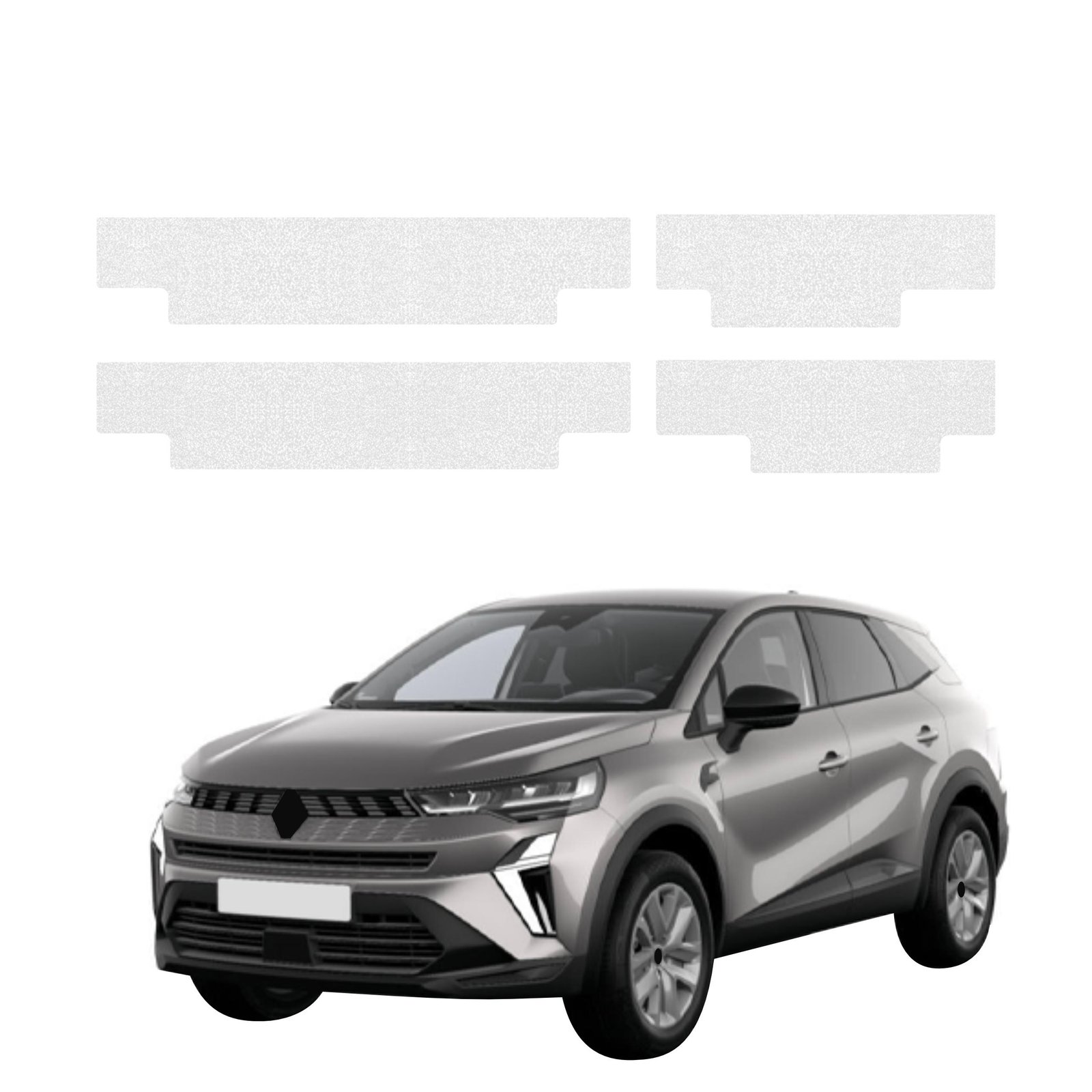 Komplektas 4w1 Bespalvė techninė apsauginė danga visiems slenksčiams Renault Captur (2024-2026) GRIZZ HeavyDuty Clear