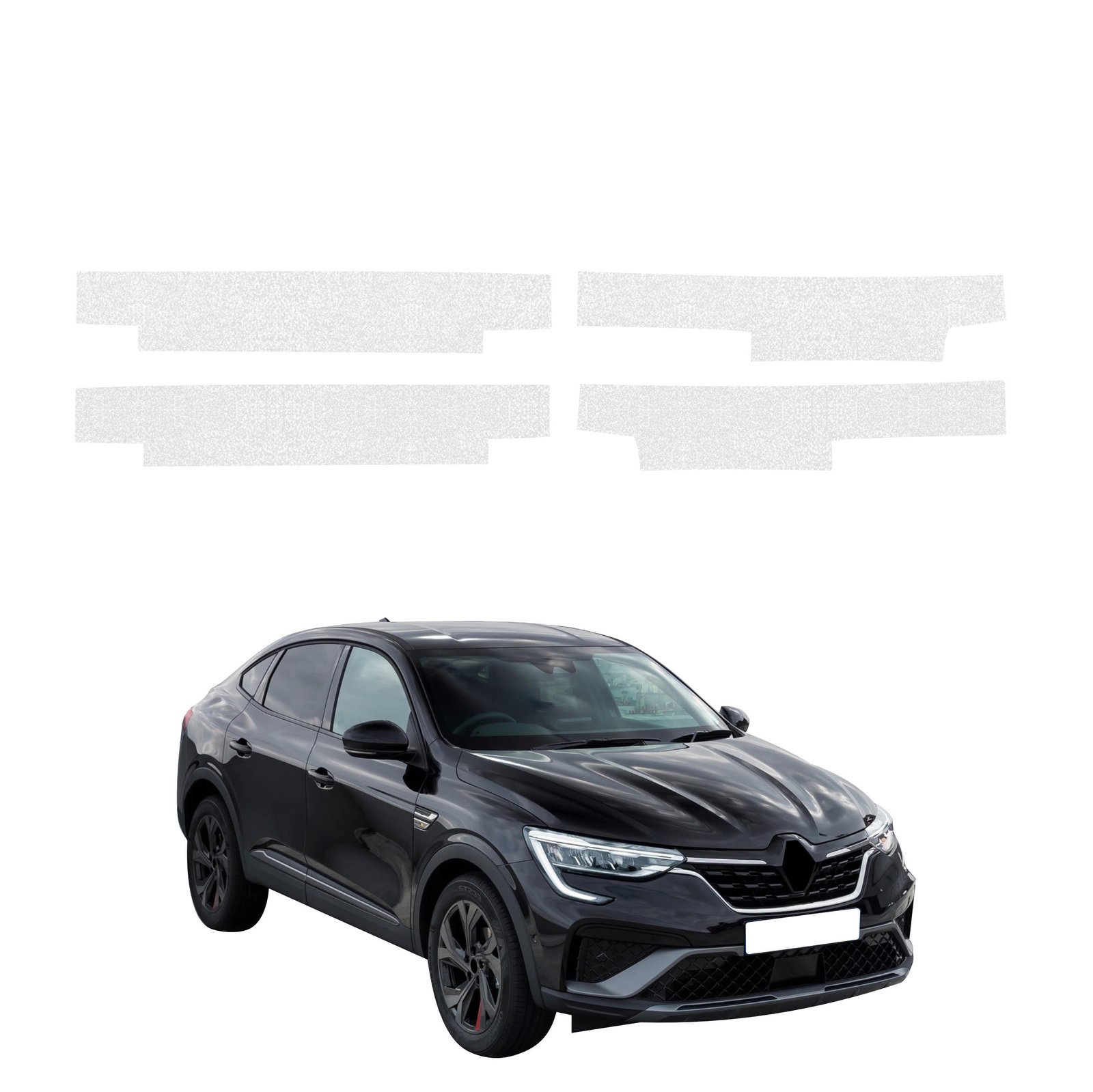 Komplektas 4w1 Bespalvė techninė apsauginė danga slenksčiams Renault Arkana (2022-2026) GRIZZ HeavyDuty Clear