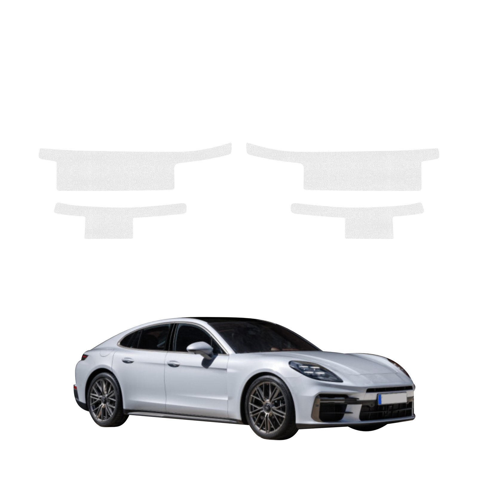Komplektas 4w1 Bespalvė techninė apsauginė danga slenksčiams Porsche Panamera 2 (2016-2024) GRIZZ HeavyDuty Clear