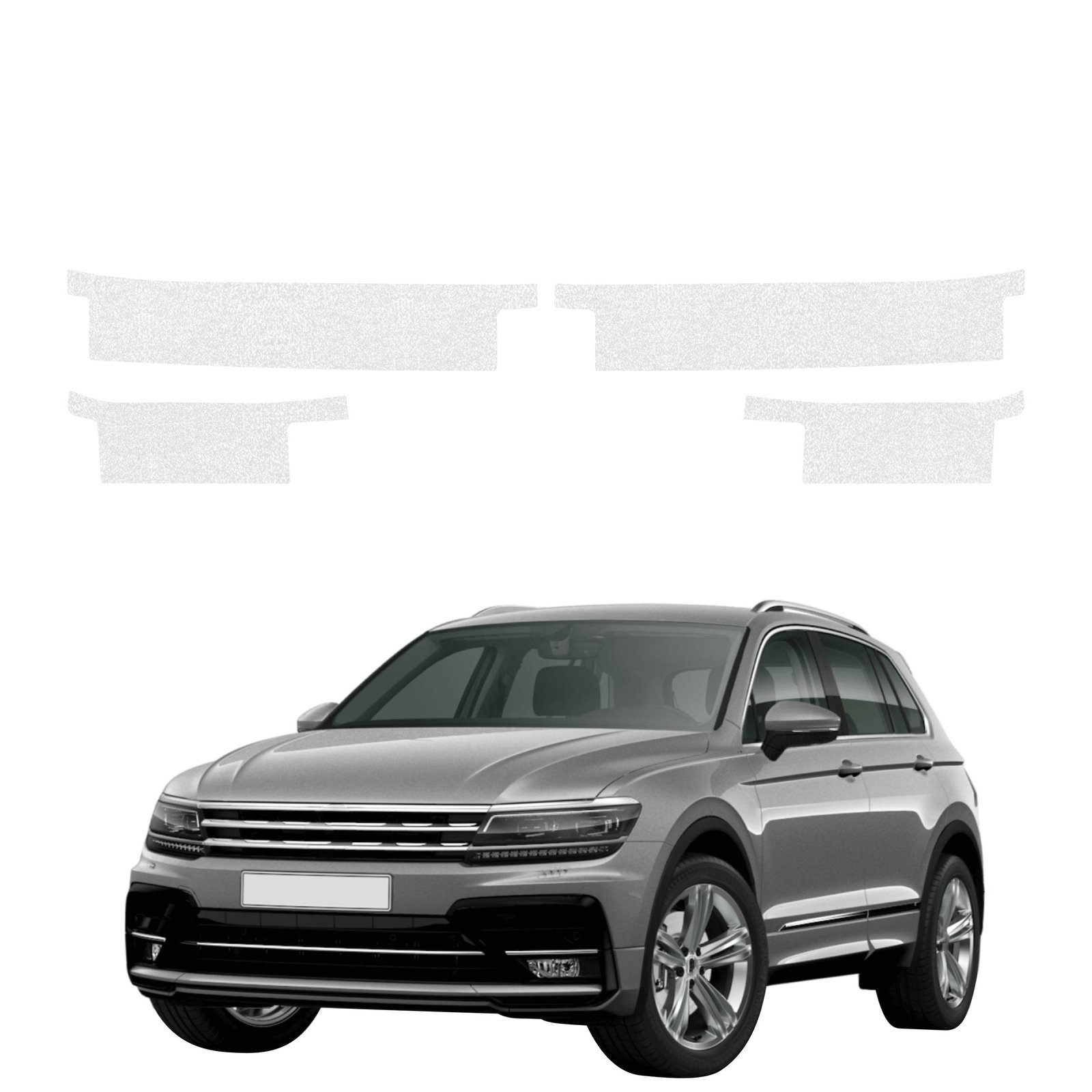 Komplektas 4w1 Bespalvė techninė apsauginė danga slenksčiams Volkswagen Tiguan 2 (2016-2020) GRIZZ HeavyDuty Clear