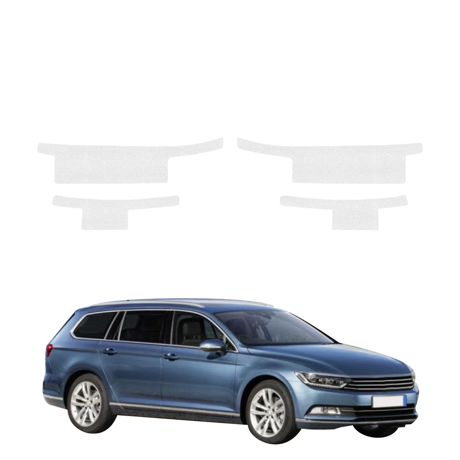Komplektas 4w1 Bespalvė techninė apsauginė danga slenksčiams Volkswagen Passat B8 universalas (2014-2022) GRIZZ HeavyDuty Clear