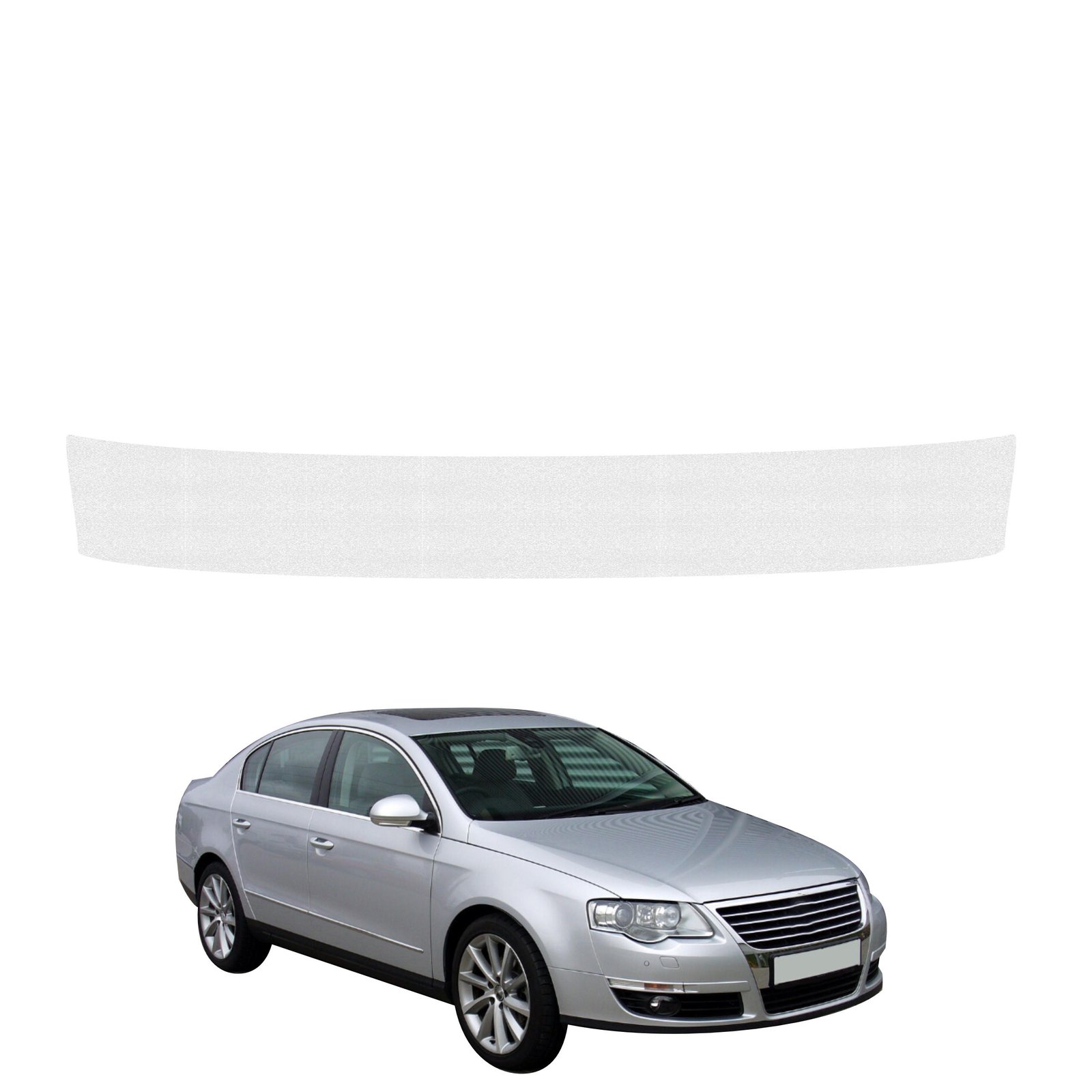 Bespalvė techninė apsauginė danga bagažinės slenksčiui Volkswagen Passat B6 Sedan (2005-2010) GRIZZ HeavyDuty Clear