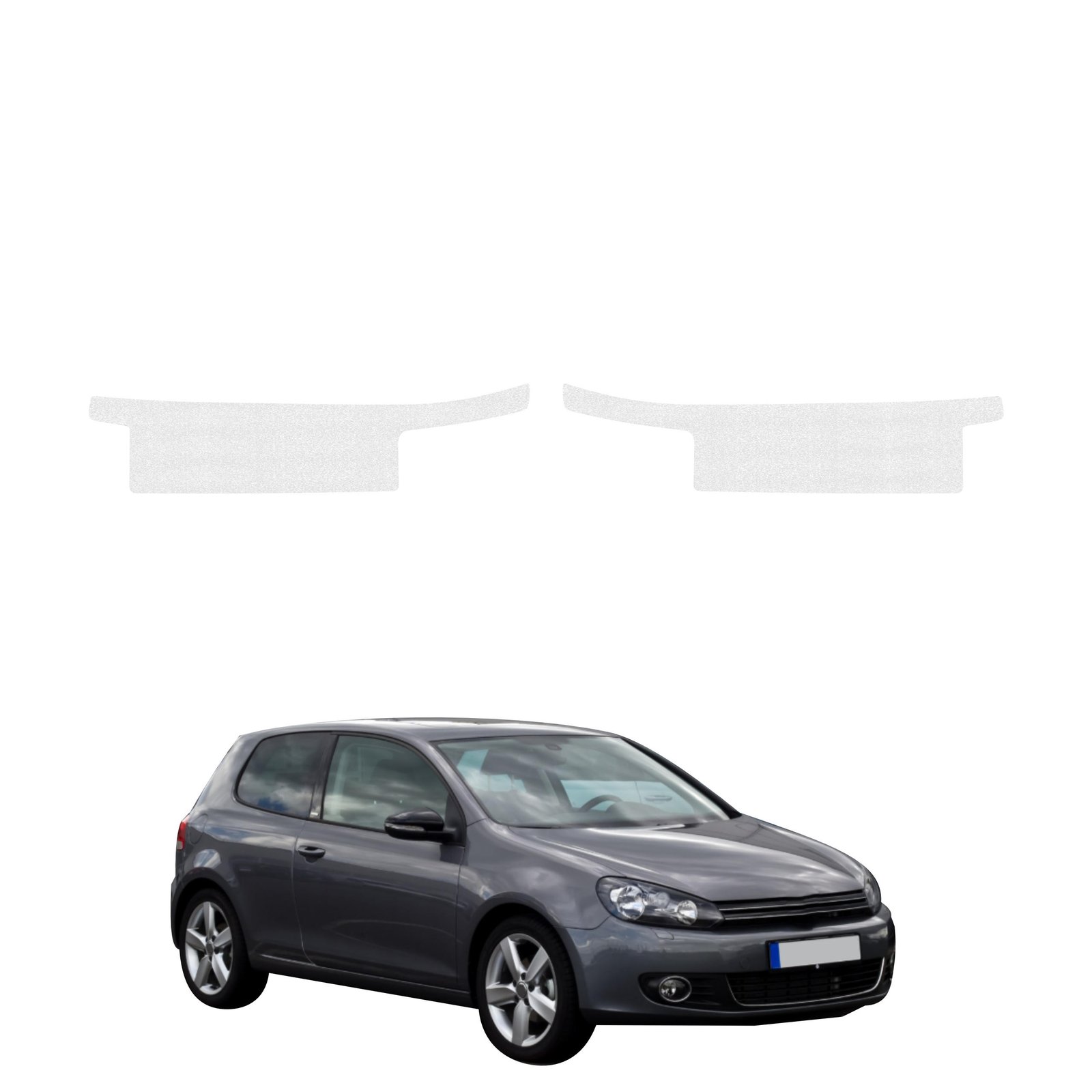 Komplektas 2w1 Bespalvė techninė apsauginė danga slenksčiams Volkswagen Golf 6 hečbekas 3D (2008-2012) GRIZZ HeavyDuty Clear