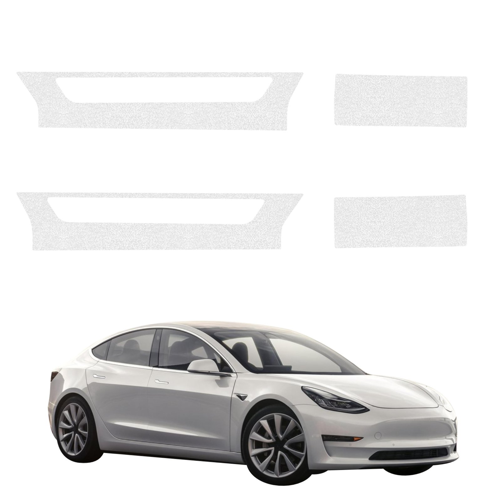 Komplektas 4w1 Bespalvė techninė apsauginė danga slenksčiams Tesla Model 3 (2017-2020) GRIZZ HeavyDuty Clear