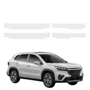 Komplektas 4w1 Bespalvė techninė apsauginė danga slenksčiams Suzuki S-Cross (2021-2026) GRIZZ HeavyDuty Clear