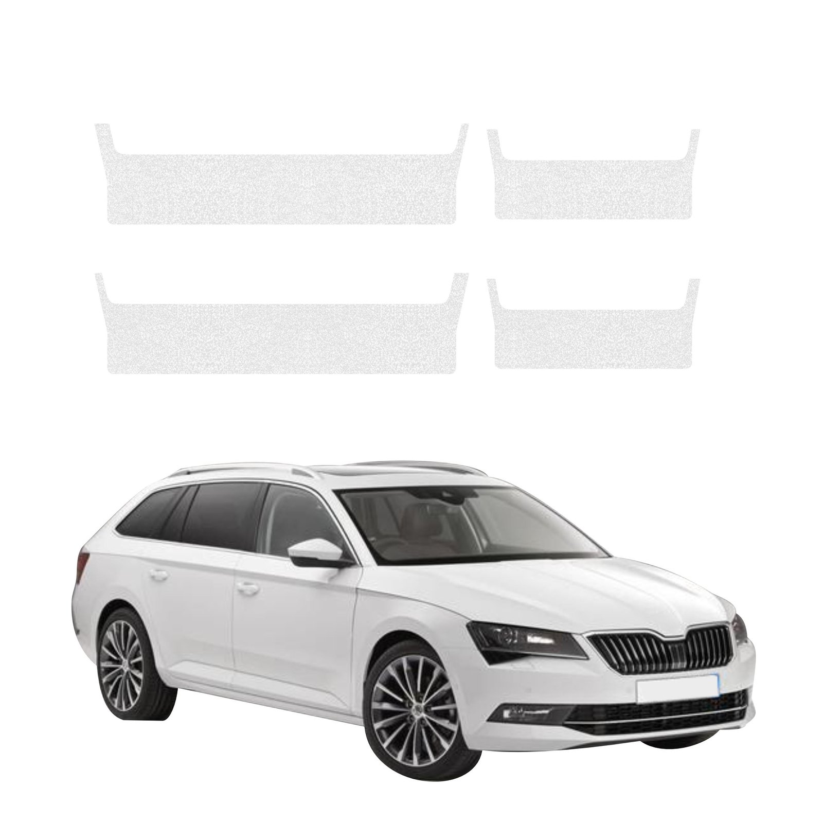 Komplektas 4w1 Bespalvė techninė apsauginė danga slenksčiams Skoda Superb 3 Combi (2015-2019) GRIZZ HeavyDuty Clear