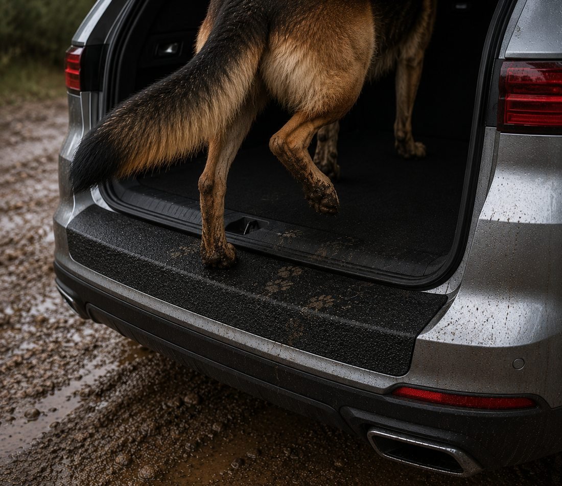 Bespalvė techninė apsauginė danga bagažinės slenksčiui Skoda Superb (2001-2008) GRIZZ HeavyDuty Clear - Image 2