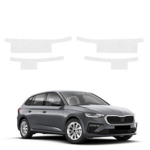 Komplektas 4w1 Bespalvė techninė apsauginė danga slenksčiams Skoda Scala (2023-2026) GRIZZ HeavyDuty Clear