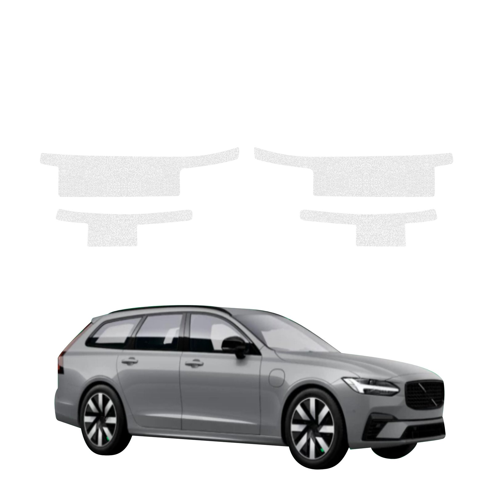 Komplektas 4w1 Bespalvė techninė apsauginė danga slenksčiams Volvo V90 (2021-2026) GRIZZ HeavyDuty Clear