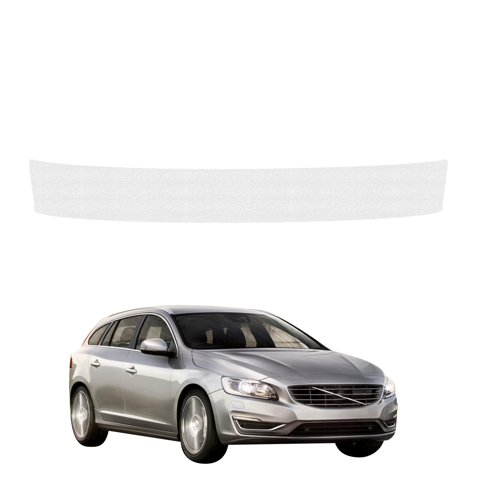 Bespalvė techninė apsauginė danga bagažinės slenksčiui Volvo V60 universalas (2011-2018) GRIZZ HeavyDuty Clear