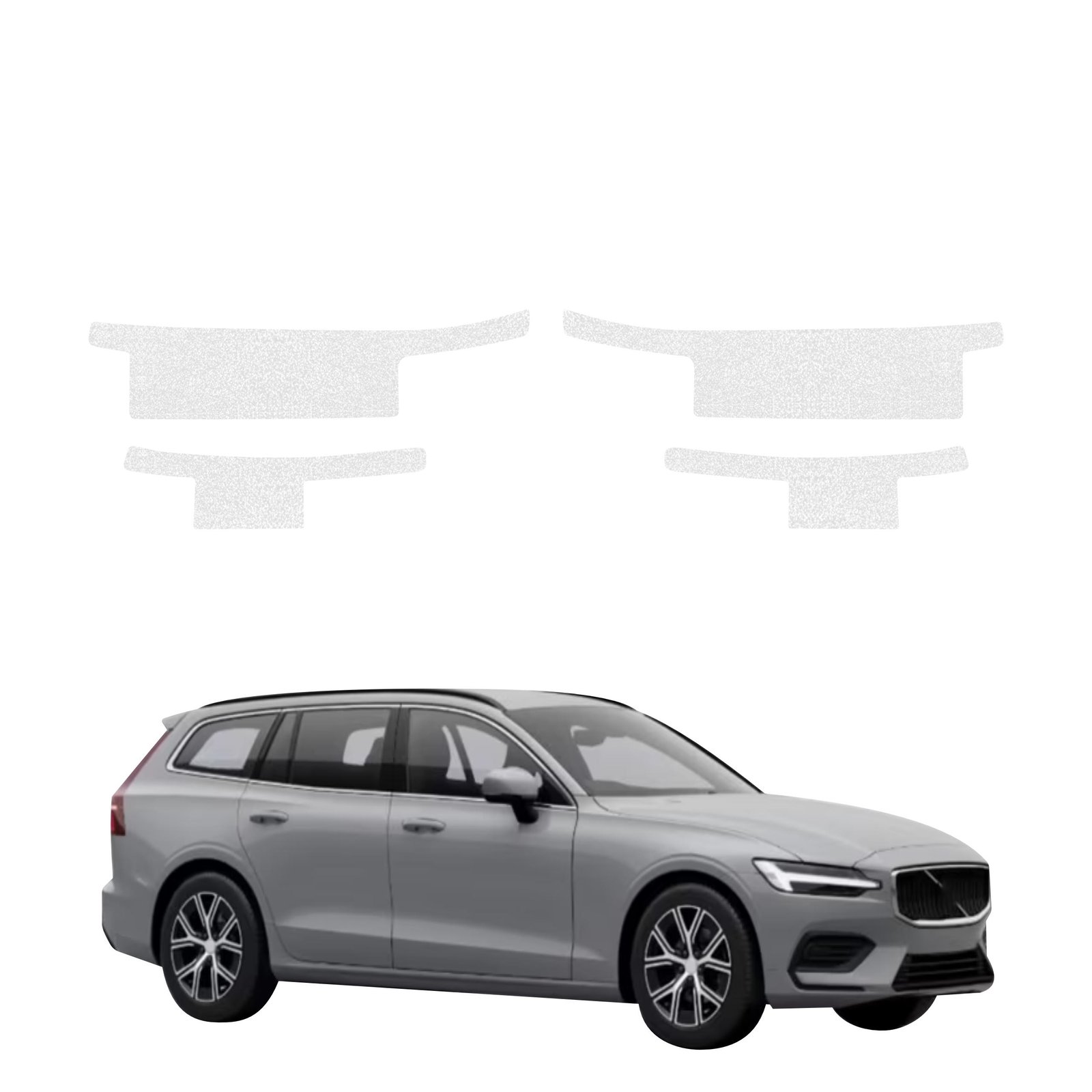 Komplektas 4w1 Bespalvė techninė apsauginė danga slenksčiams Volvo V60 (2026) GRIZZ HeavyDuty Clear