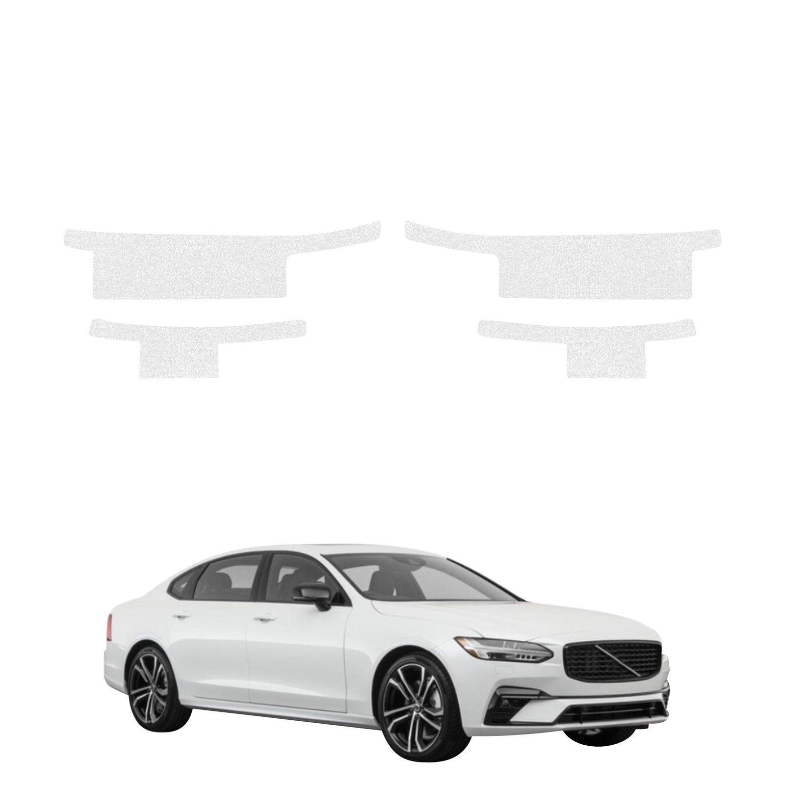 Komplektas 4w1 Bespalvė techninė apsauginė danga slenksčiams Volvo S90 Sedan 5D (2016-2020) GRIZZ HeavyDuty Clear