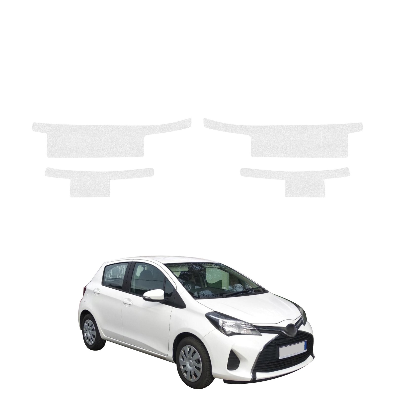 Komplektas 4w1 Bespalvė techninė apsauginė danga slenksčiams Toyota Yaris (2011-2016) GRIZZ HeavyDuty Clear