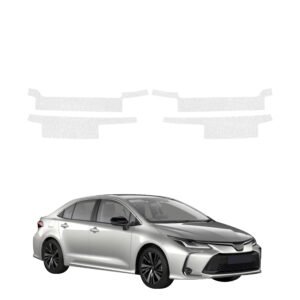 Komplektas 4w1 Bespalvė techninė apsauginė danga slenksčiams Toyota Corolla Sedan (2022-2026) GRIZZ HeavyDuty Clear