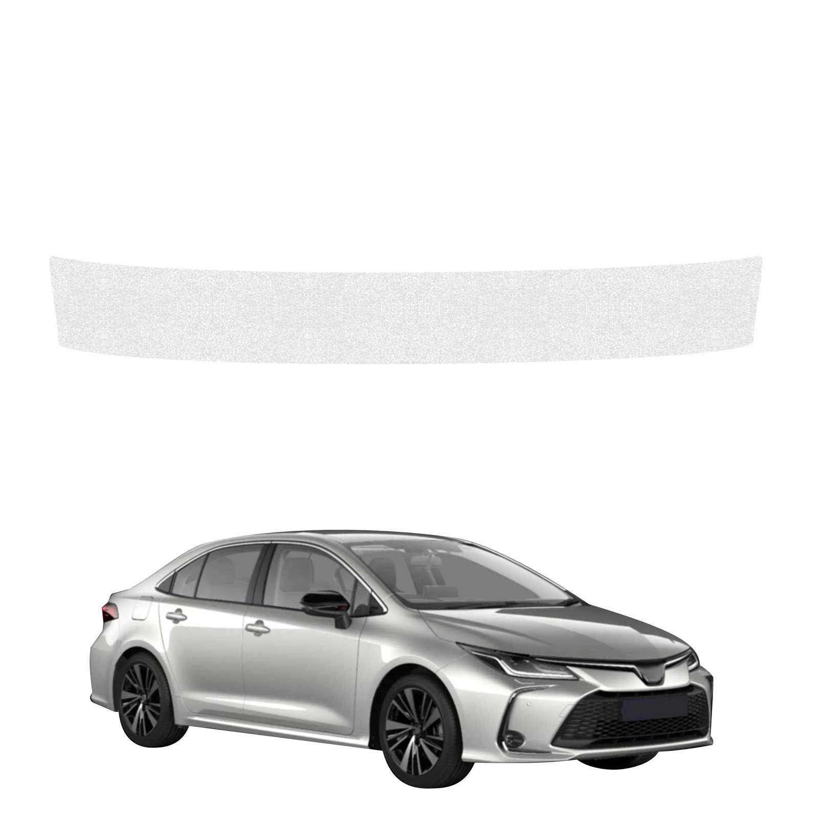 Bespalvė techninė apsauginė danga bagažinės slenksčiui Toyota Corolla Sedan (2022-2026) GRIZZ HeavyDuty Clear