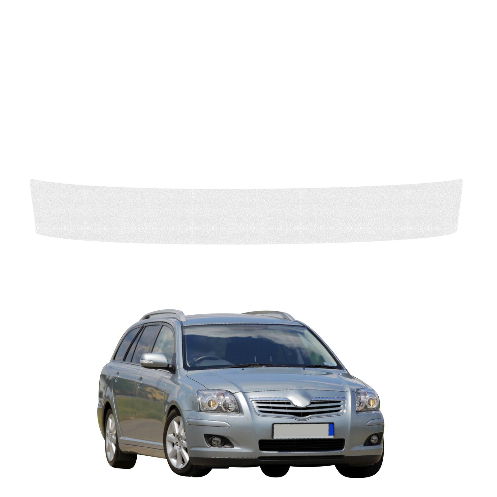 Bespalvė techninė apsauginė danga bagažinės slenksčiui Toyota Avensis universalas (2003-2009) GRIZZ HeavyDuty Clear