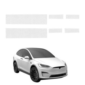 Komplektas 6w1 Bespalvė techninė apsauginė danga slenksčiams Tesla Model X (2021-2026) GRIZZ HeavyDuty Clear