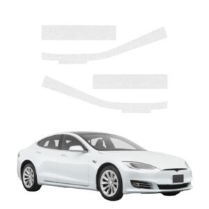 Komplektas 4w1 Bespalvė techninė apsauginė danga slenksčiams Tesla Model S (2023-2026) GRIZZ HeavyDuty Clear