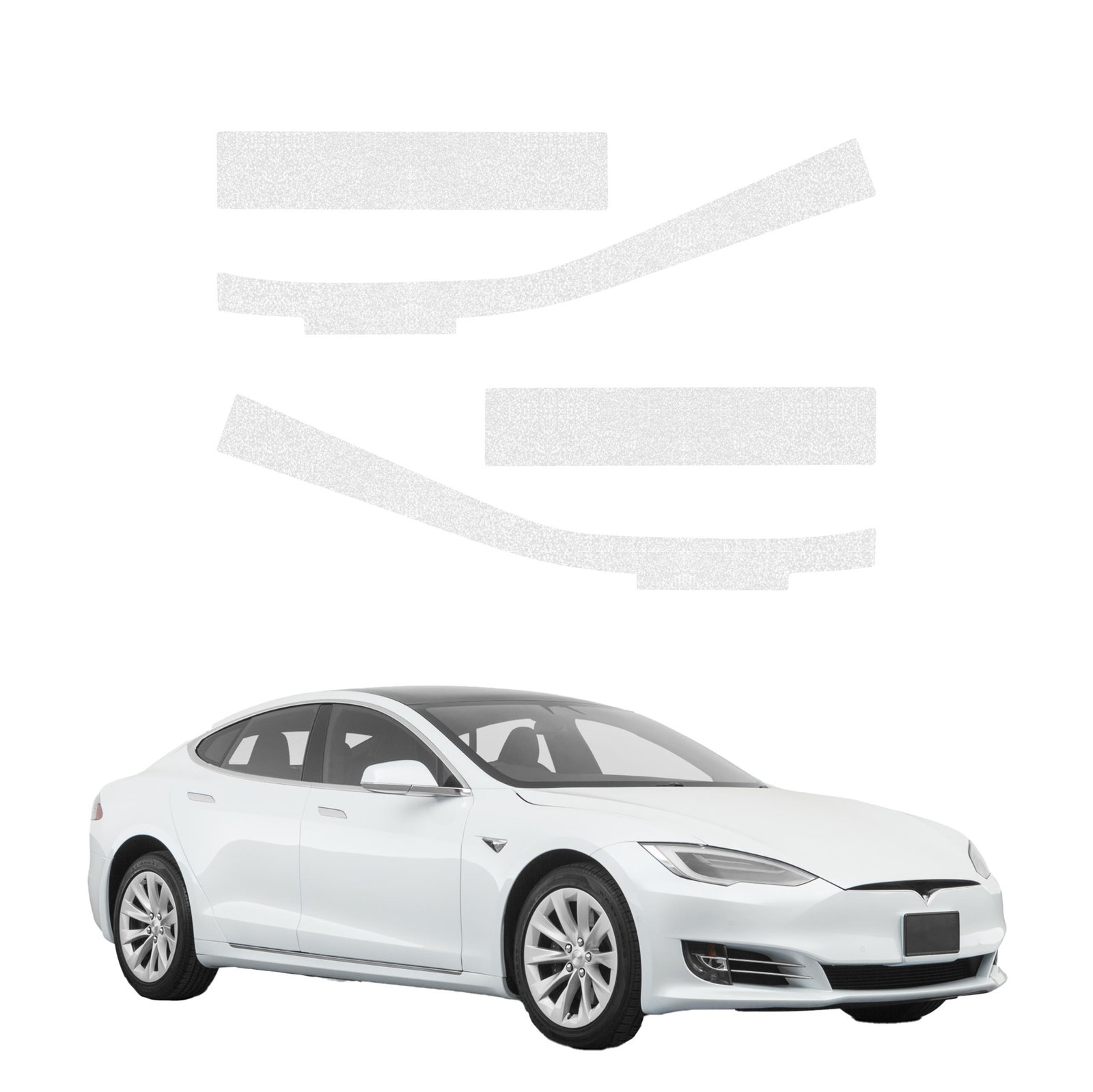 Komplektas 4w1 Bespalvė techninė apsauginė danga slenksčiams Tesla Model S (2023-2026) GRIZZ HeavyDuty Clear