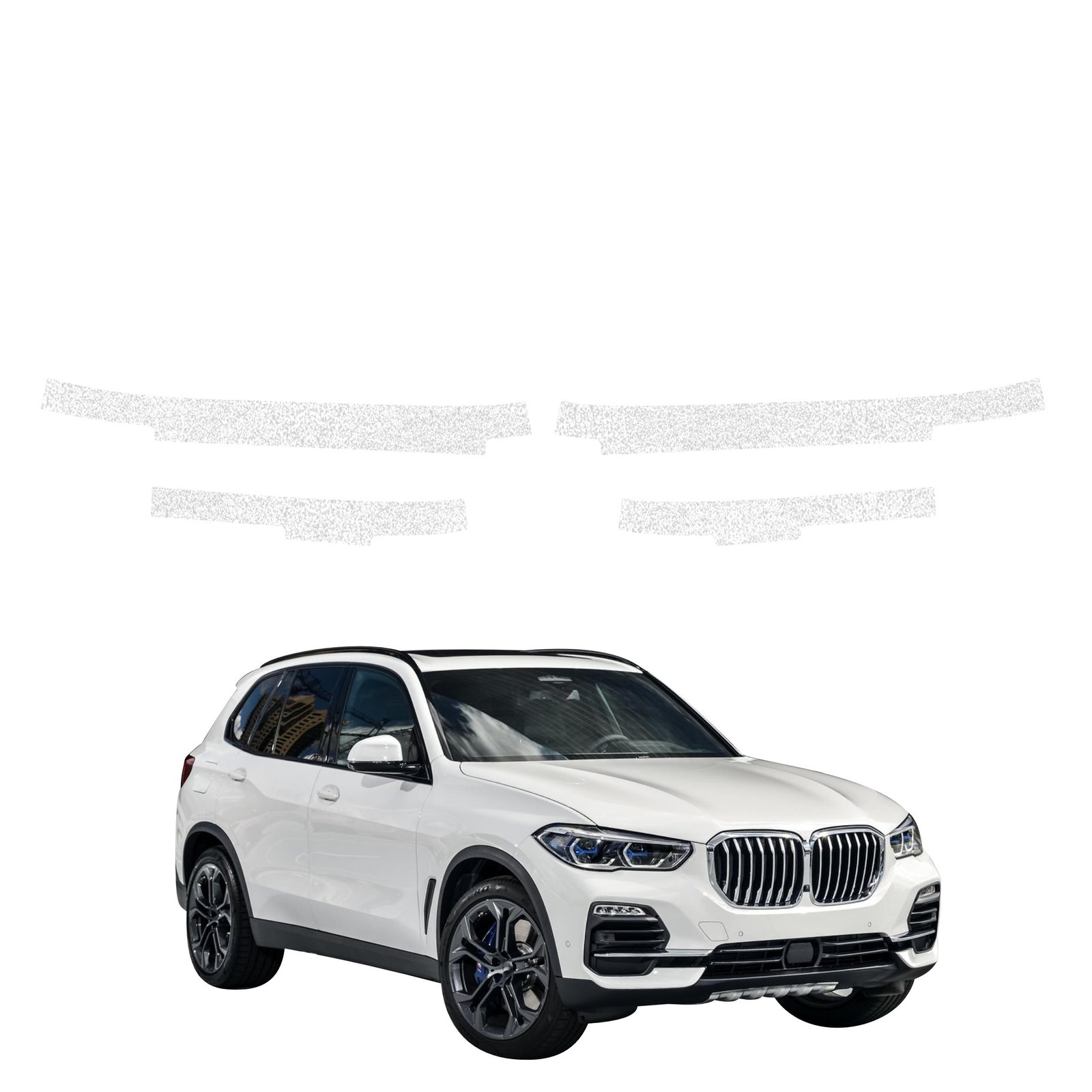 Komplektas 4w1 Balta techninė apsauginė danga slenksčiams BMW X5 (2018-2023) GRIZZ HeavyDuty White
