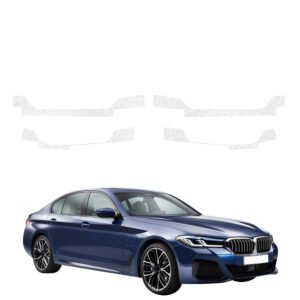 Komplektas 4w1 Balta techninė apsauginė danga slenksčiams BMW 5 G30 Sedan (2023-2026) GRIZZ HeavyDuty White