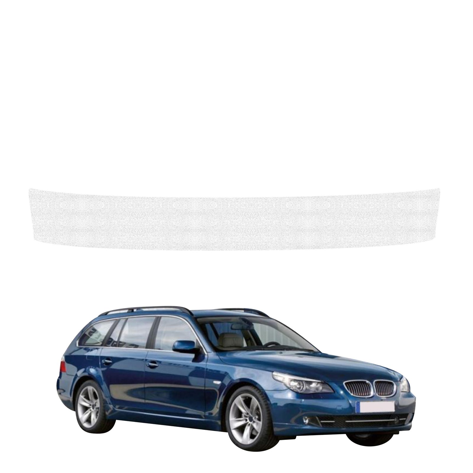 Balta techninė apsauginė danga bagažinės slenksčiui BMW 5 E61 universalas LCI (2007-2010) GRIZZ HeavyDuty White