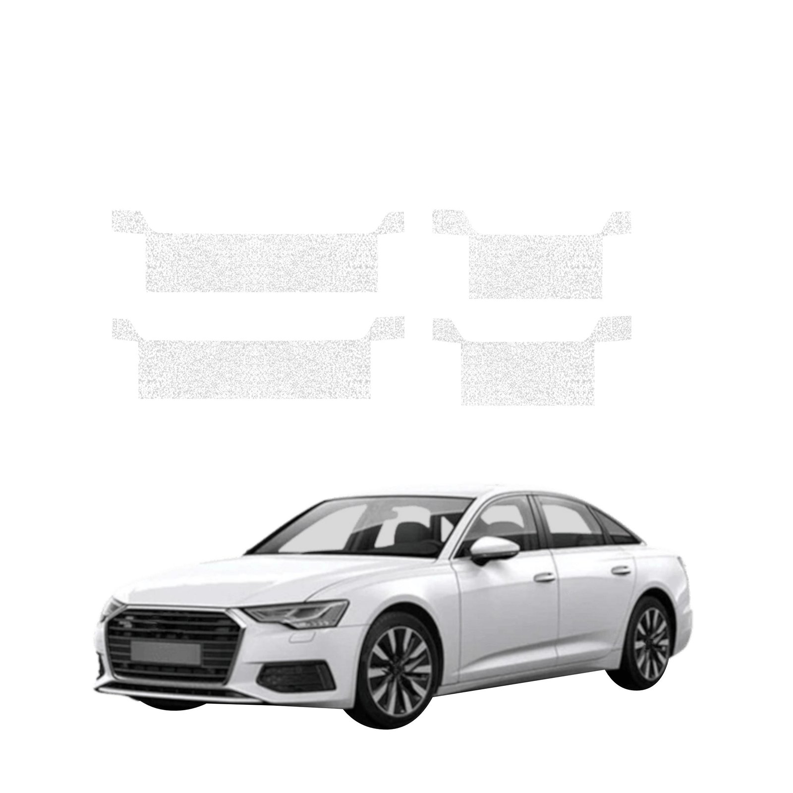 Komplektas 4w1 Balta techninė apsauginė danga slenksčiams Audi A6 C8 Sedan (2018-2023) GRIZZ HeavyDuty White