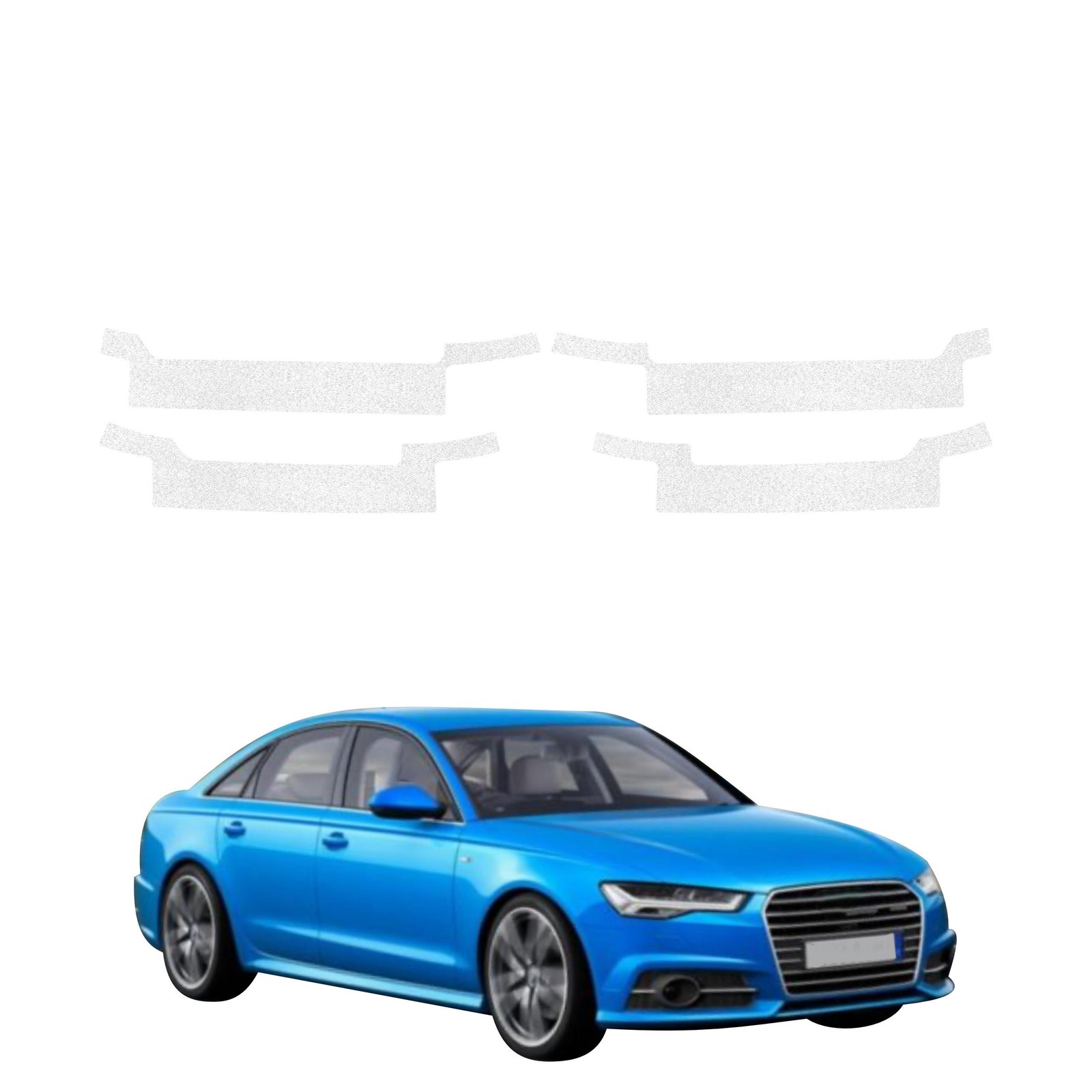 Komplektas 4w1 Balta techninė apsauginė danga slenksčiams Audi A6 C7 Sedan Facelifting (2014-2018) GRIZZ HeavyDuty White