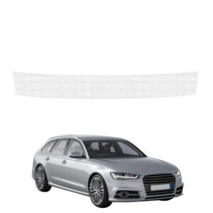 Balta techninė apsauginė danga bagažinės slenksčiui Audi A6 C7 Avant Facelifting (2014-2018) GRIZZ HeavyDuty White